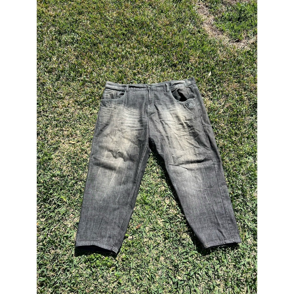 Insanely Baggy Ecko Unltd Size 50x30 Black Jeans Y2K Grunge Skater Wide Leg